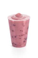 Blackberry Smoothie or Shake on White Background