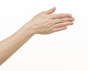 The hand indicates the direction