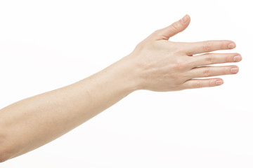 The hand indicates the direction