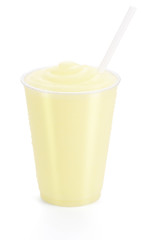 Frozen Lemonade or Lemon Smoothie on White Background