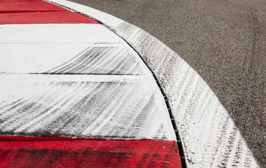 tyres mark on the racetrack - obrazy, fototapety, plakaty