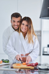 Couple having breakfast together