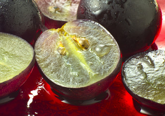 grapes berry detail at juicy background