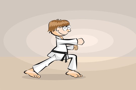 Man fighting karate