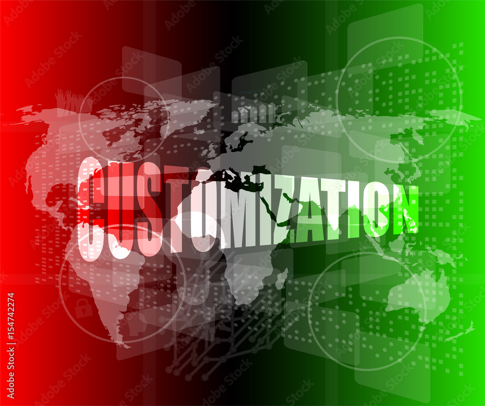 Poster customization word on digital binary touch screen