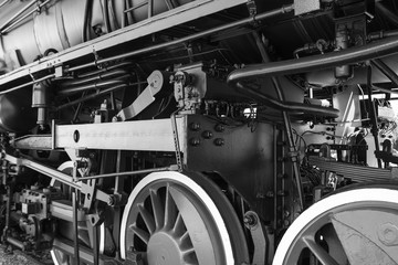 Obraz na płótnie Canvas Details of Polish steam locomotive.