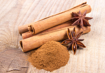 Warming spices - cinnamon, star anise.