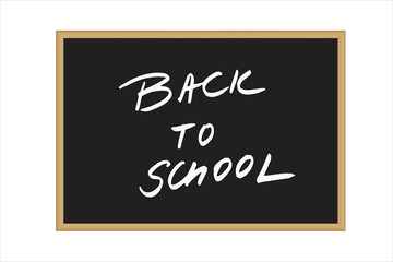Vector illustration of black school board with handwritten text Back to school isolated on white background