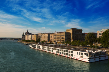 Fototapeta premium The embankment of the river Danube in Budapest, Hungary