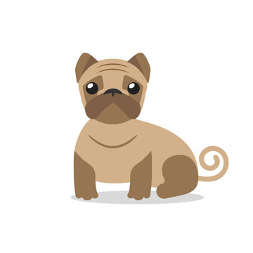 sad puppy pug  icon isolated on white background. Template for design your app or game