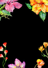 Wedding invitation DiY template handmade watercolor illustration.