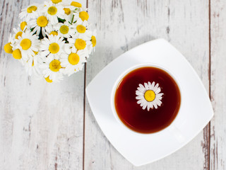 Chamomile tea in a mug