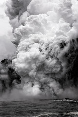 Rising volcanic steam