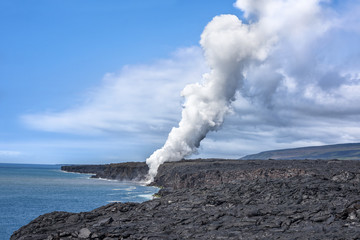 Fototapeta na wymiar Rising volcanic steam