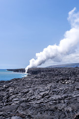 Rising volcanic steam