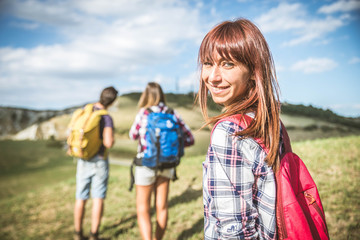 Fototapeta premium Friends hiking outdoors