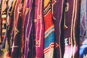 Traditional Arabian Sadu Carpets in a street market - obrazy, fototapety, plakaty