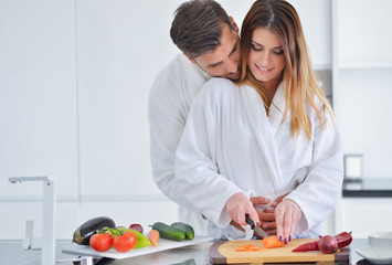 Couple having breakfast together
