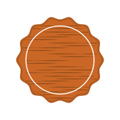 wooden emblem blank vector icon illustration graphic design