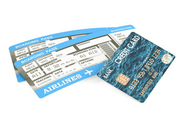 Tickets Online, booking and payment concept. 3D rendering