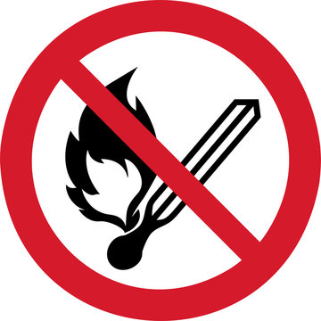 ISO 7010 P003 No open flame; Fire, open ignition source and smoking prohibited