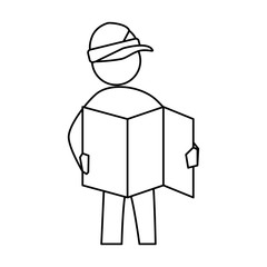 worker construction silhouette vector icon illustration graphic design