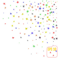 Abstract background with falling star-shaped confetti
