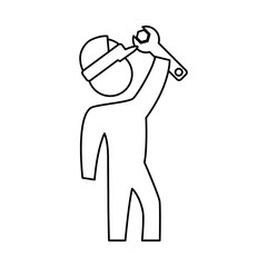 worker construction silhouette vector icon illustration graphic design