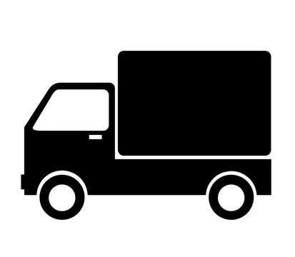 truck with commodities vector - cargo vehicle icon