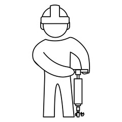 worker construction silhouette vector icon illustration graphic design