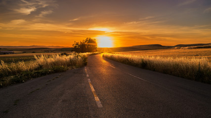 Tramonto in viaggio, Sardegna, Italia