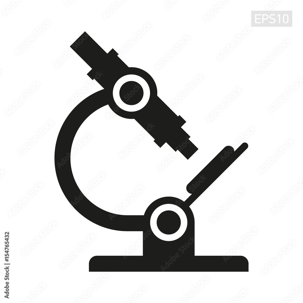 Poster microscope, science icon for you project. vector design element