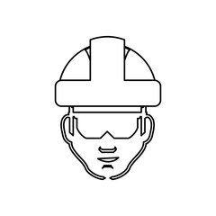 worker man head vector icon illustration graphic design