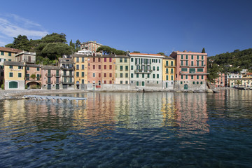 Colorful seafront houses in San Michele di Pagana