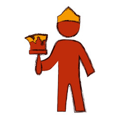 worker man silhouette painting vector icon illustration graphic design