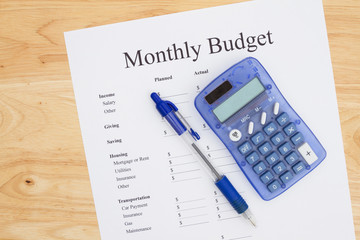 Creating a monthly budget