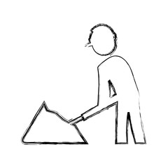 worker construction silhouette vector icon illustration graphic design