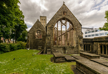Fototapeta na wymiar Temple Church C also known as Holy Cross Church, Ruined church in Redcliffe Bristol England