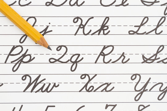 Learning to write cursive lettering