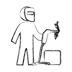 worker man silhouette vector icon illustration graphic design