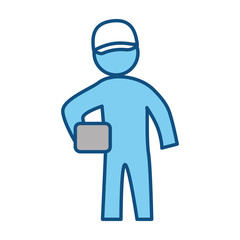 worker deliver silhouette vector icon illustration graphic design