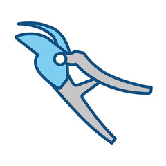 pruners tool gardening vector icon illustration graphic design