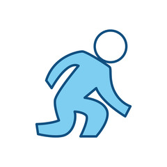 man silhouette kneeling vector icon illustration graphic design