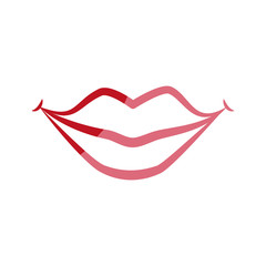 Obraz premium smile lips gesture vector icon illustration graphic design