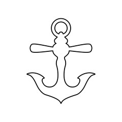 anchor nautical object vector icon illustration graphic design