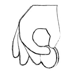 hand coin picking vector icon illustration graphic design