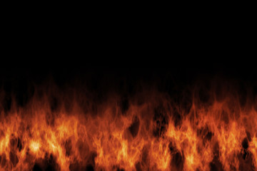 Realistic fire isolated on black background.