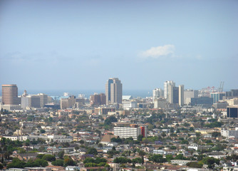 Fototapeta premium hazy and smoggy Long Beach California