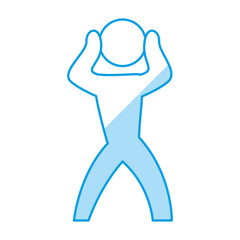 man silhouette nervous vector icon illustration graphic design