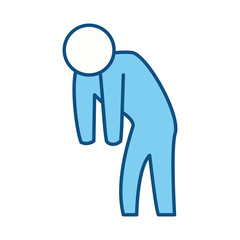 man silhouette depressed vector icon illustration graphic design